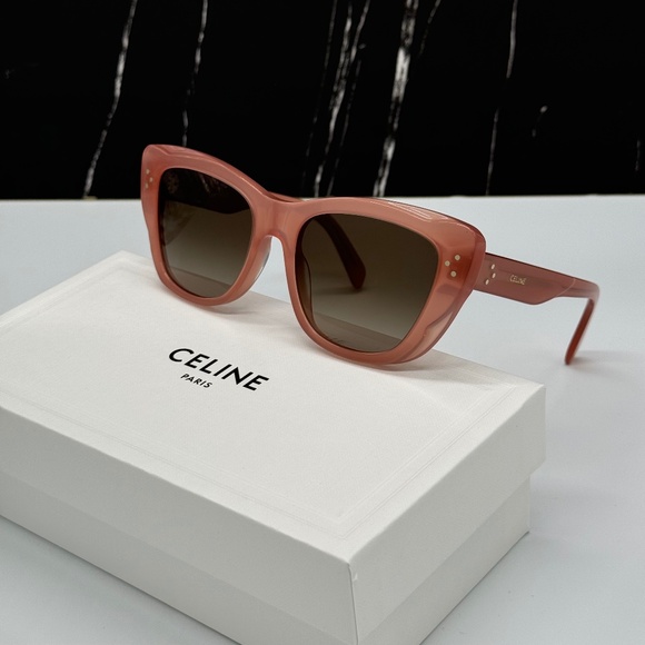 NEW CL40199I 74K CELINE PINK GREY CAT EYE WOMEN CELINE SUNGLASSES - Picture 3 of 10